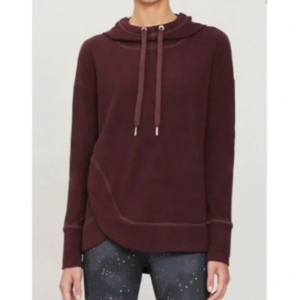 Sweaty Betty Escape Luxe Hoodie Womens Sz S Maroon Fleece Sweatshirt